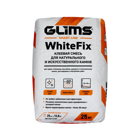 GLIMS®WhiteFix adhesive mixture on the base of white cement